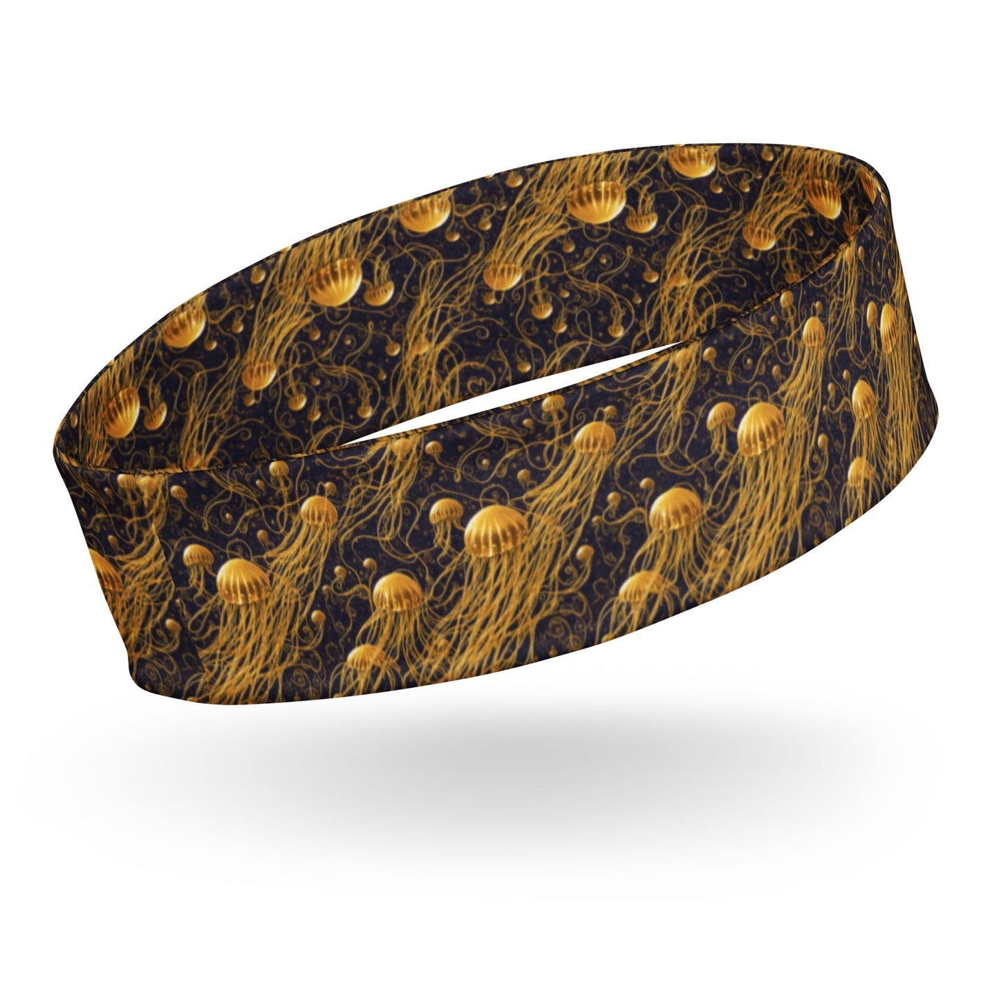 Headband - Black and Gold Jellyfishes - by Jelly Kvlt