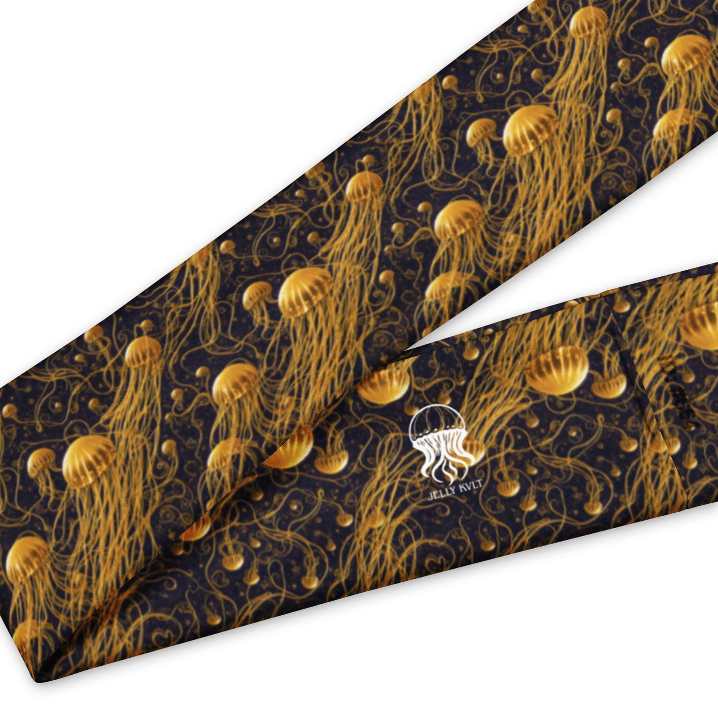 Headband - Black and Gold Jellyfishes - by Jelly Kvlt