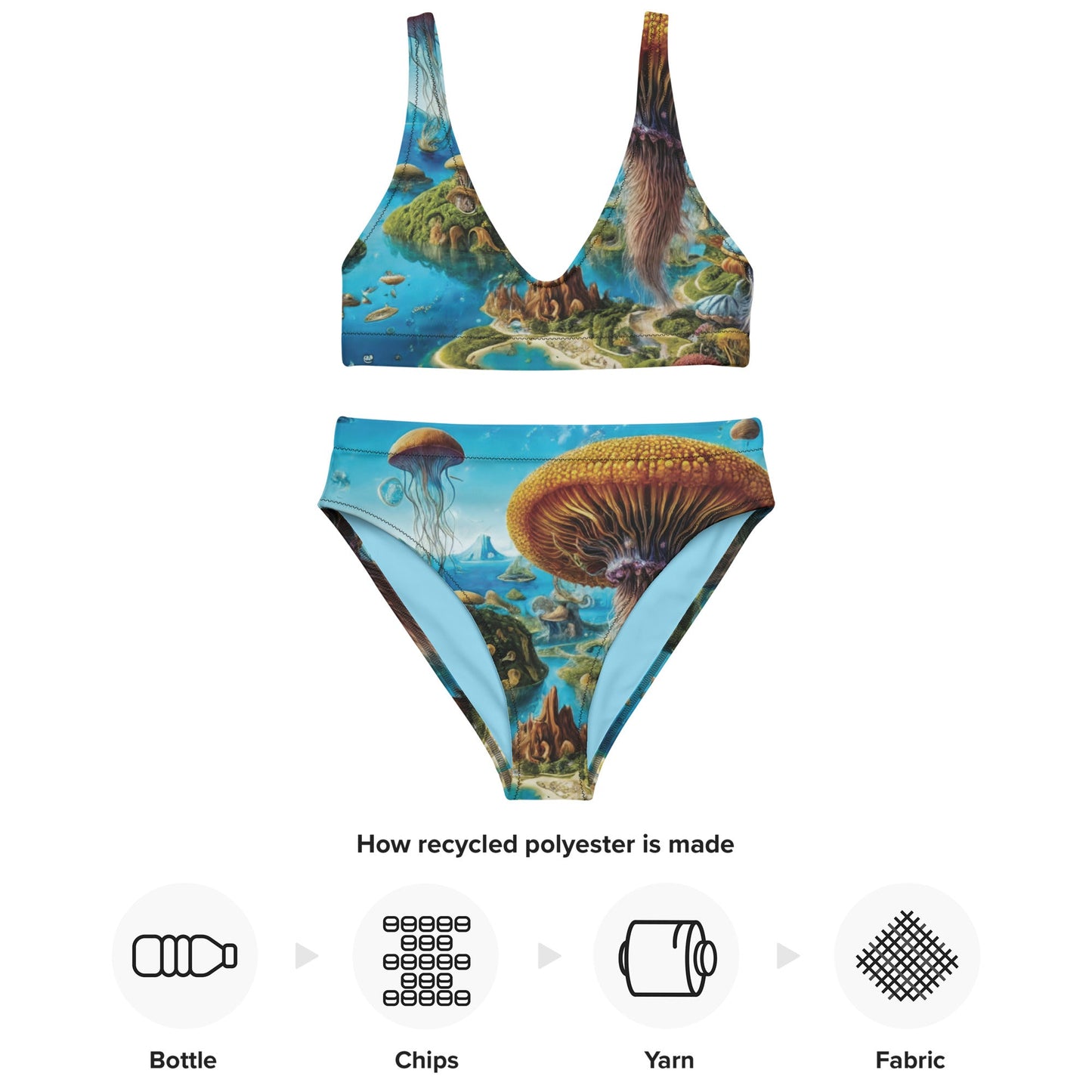 High-waisted bikini - Aquatic Utopia Jelly Kvlt