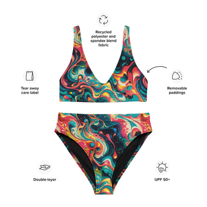 High-Waisted Bikini - Celestial Splash | Stylish Swimwear by Jelly Kvlt