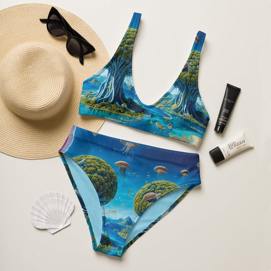 High-waisted bikini - Cosmic Tree Isle Jelly Kvlt