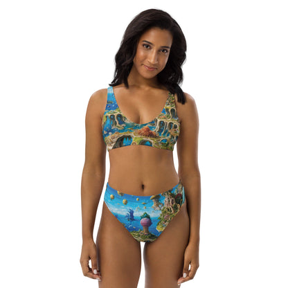 High-waisted bikini - Fantasia Lagoon Jelly Kvlt