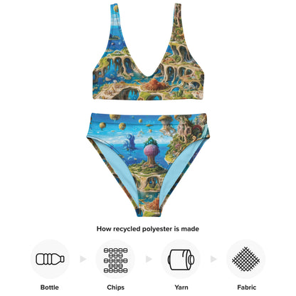 High-waisted bikini - Fantasia Lagoon Jelly Kvlt