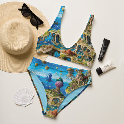 High-waisted bikini - Fantasia Lagoon Jelly Kvlt