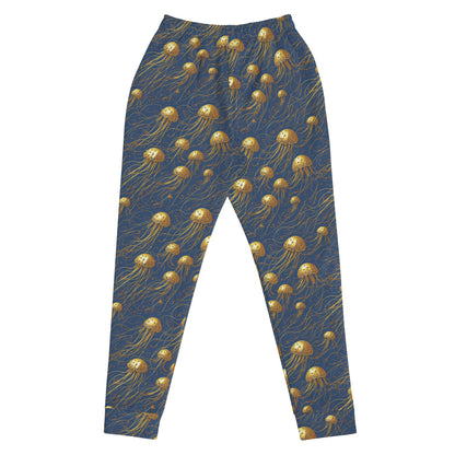 Women's Joggers - Blue and Gold Jellyfishes | Jelly Kvlt