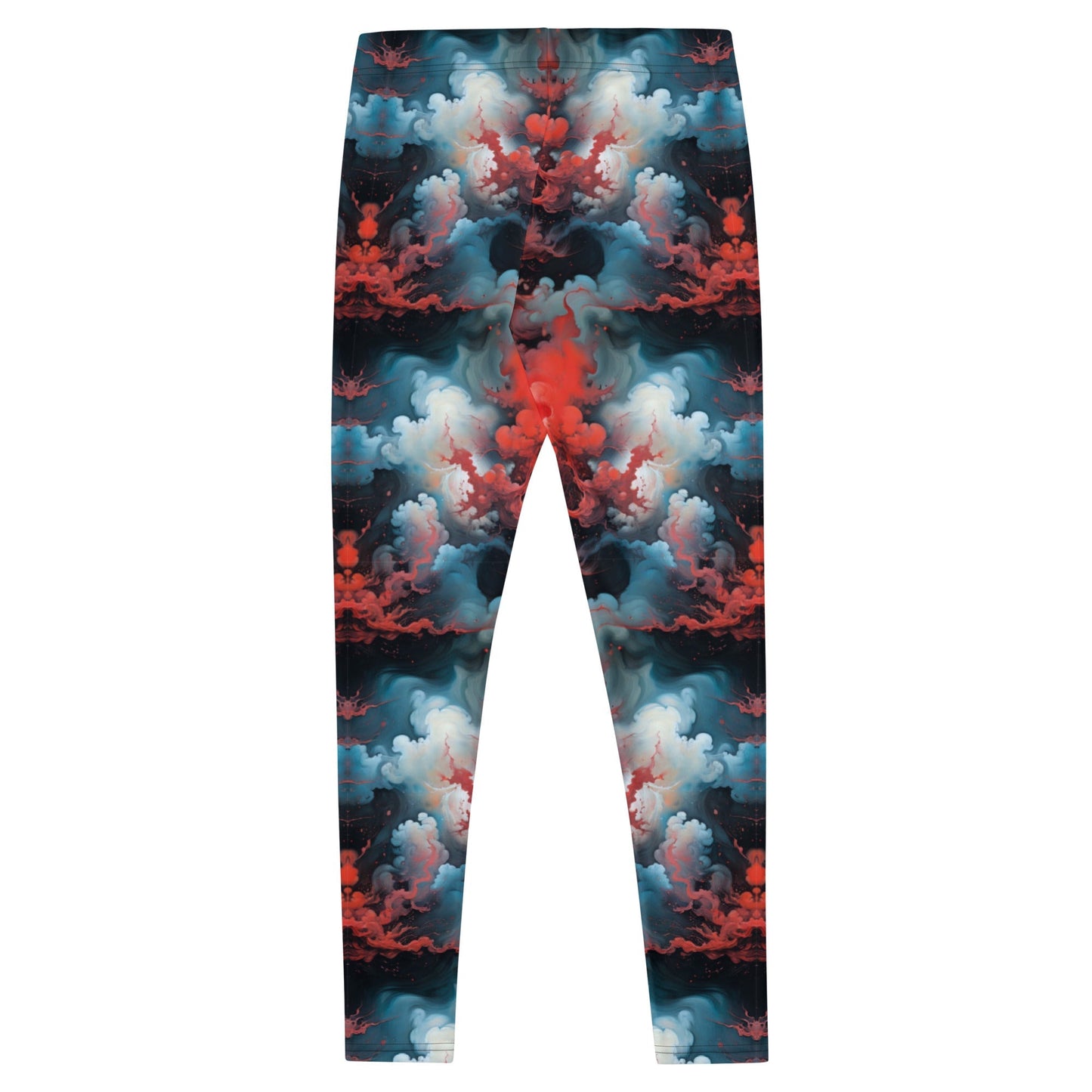 Women's Mid-Rise Leggings - Ethereal Crimson Flow - Light - by Jelly Kvlt