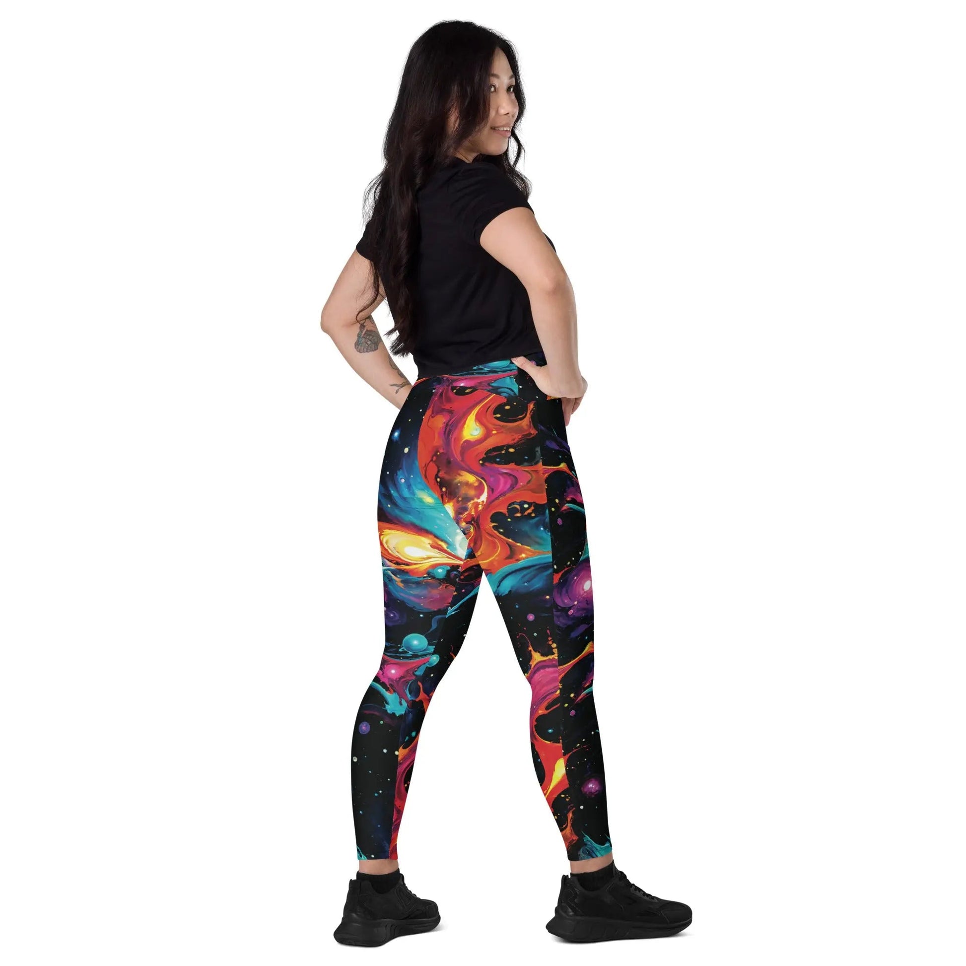 Leggings with pockets - Astral Tempest - by Jelly Kvlt