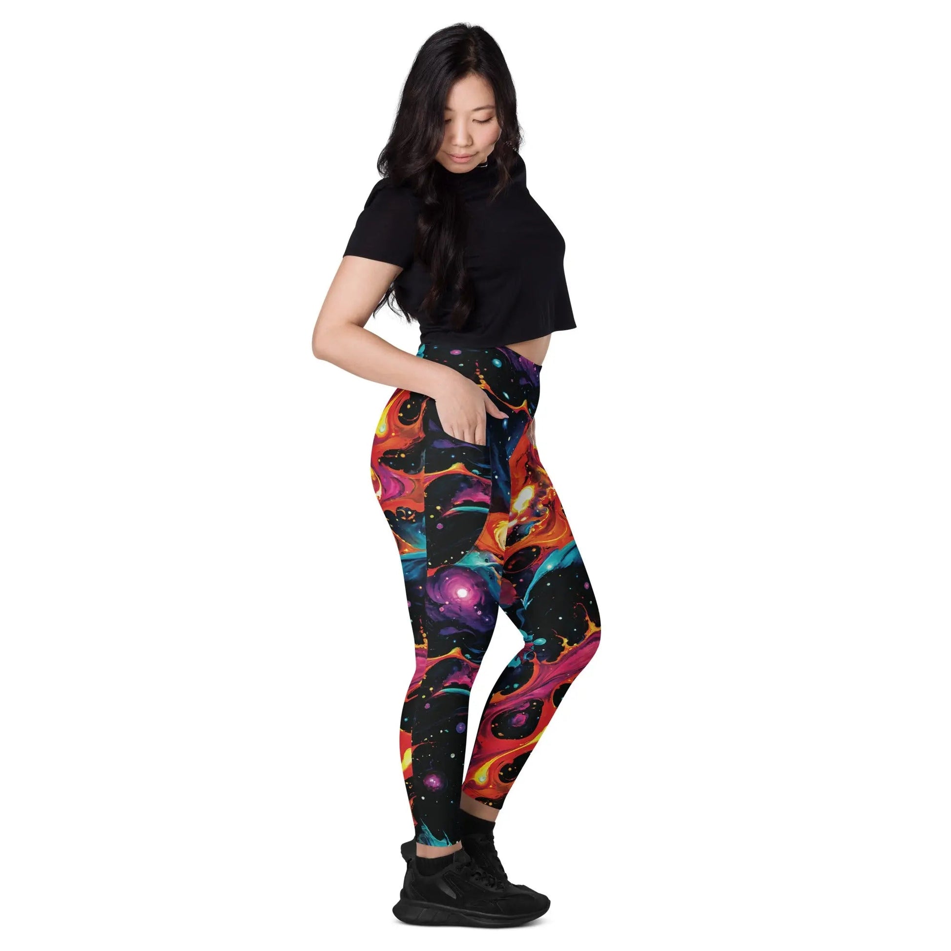 Leggings with pockets - Astral Tempest - by Jelly Kvlt