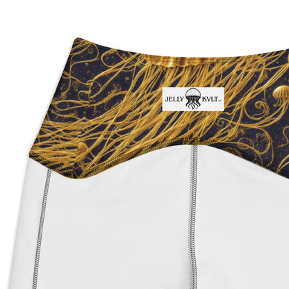 Leggings with pockets - Black And Gold Jellyfishes | Jelly Kvlt