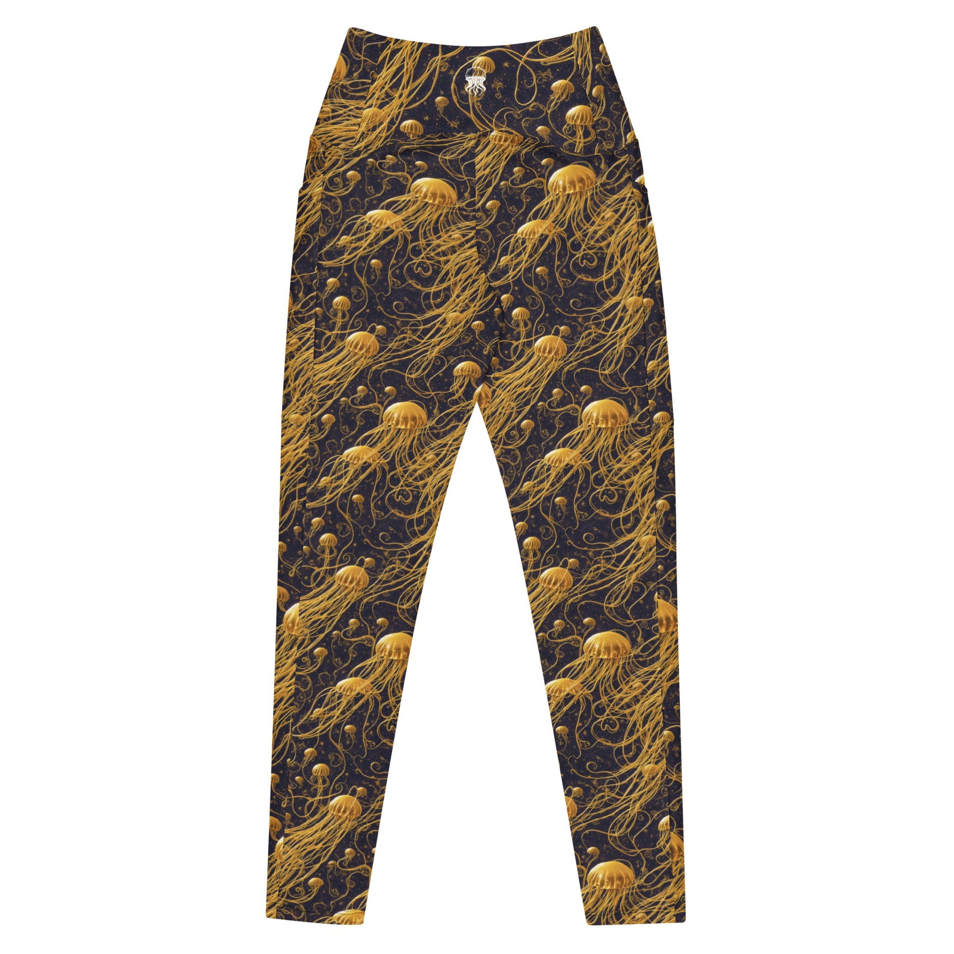 Leggings with pockets - Black And Gold Jellyfishes | Jelly Kvlt