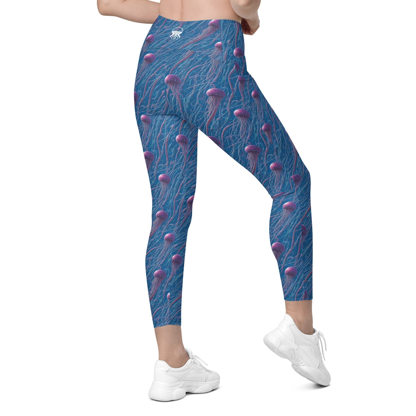 Leggings with pockets - Blue and Violet Jellyfishes | Jelly Kvlt