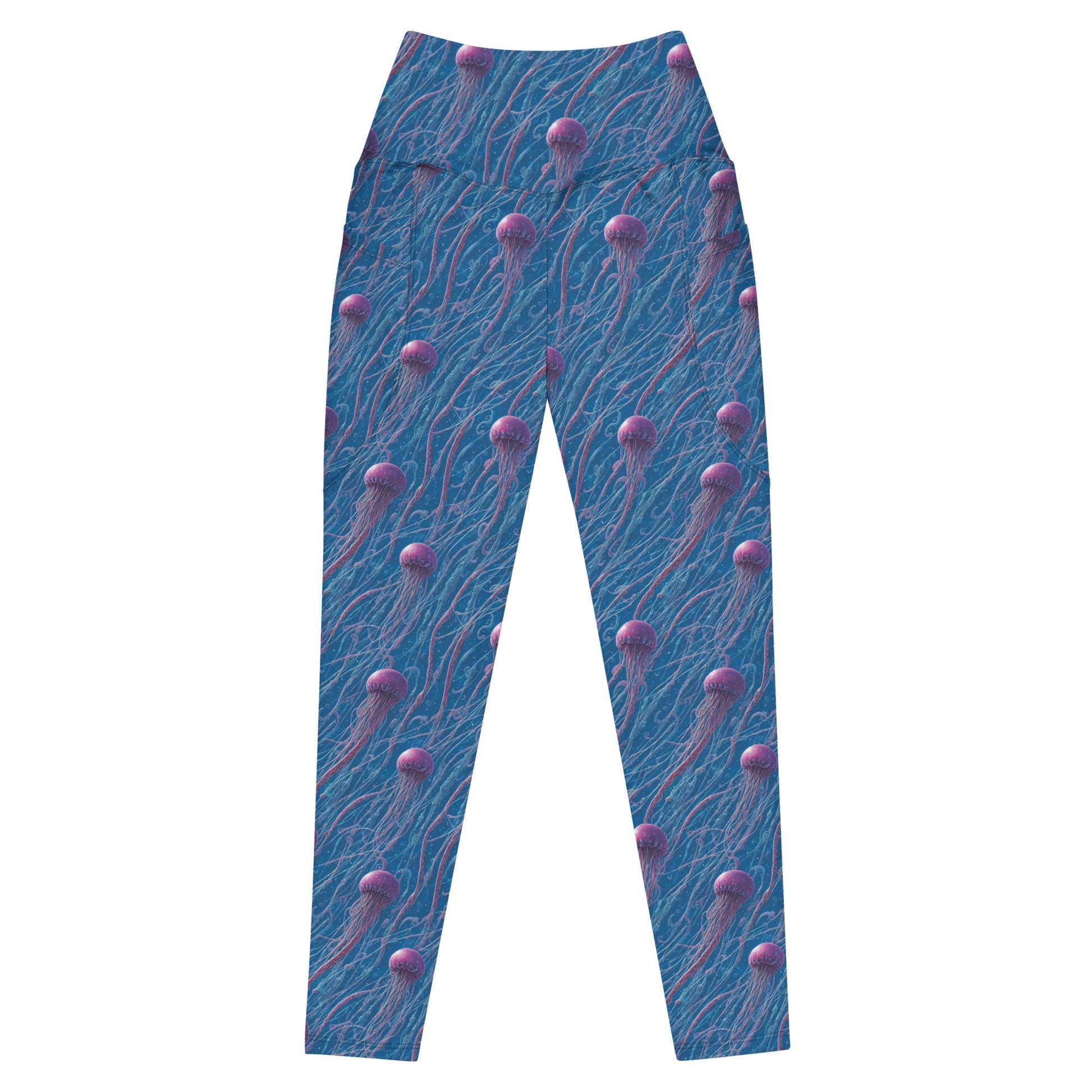 Leggings with pockets - Blue and Violet Jellyfishes | Jelly Kvlt