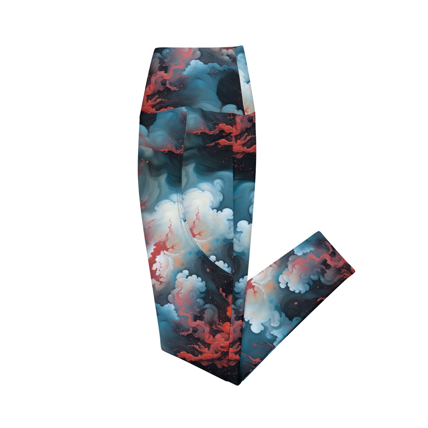 Leggings with pockets - Ethereal Crimson Flow - Light | Jelly Kvlt