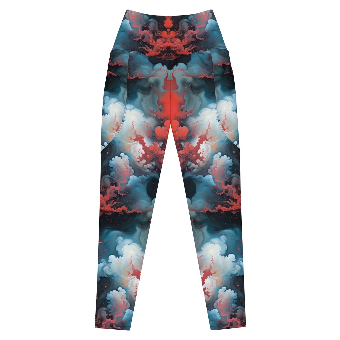 Leggings with pockets - Ethereal Crimson Flow - Light | Jelly Kvlt