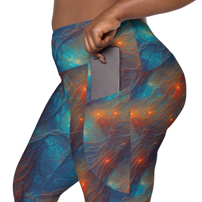 Leggings with pockets - Nebular Nexus - by Jelly Kvlt