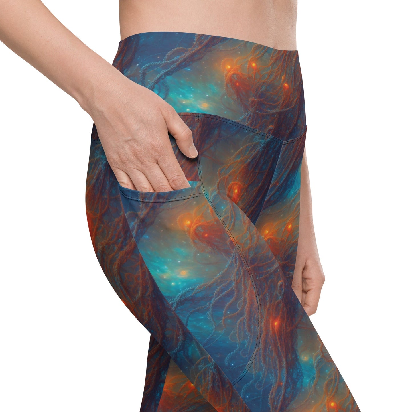 Leggings with pockets - Nebular Nexus - by Jelly Kvlt