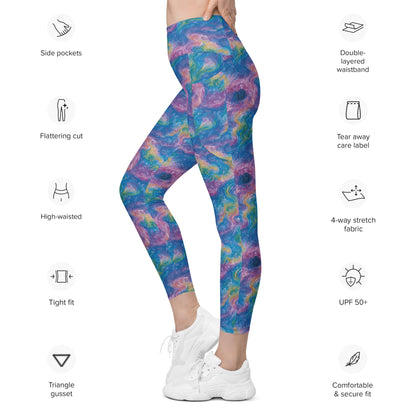 Leggings with pockets - Quantum Drift - by Jelly Kvlt