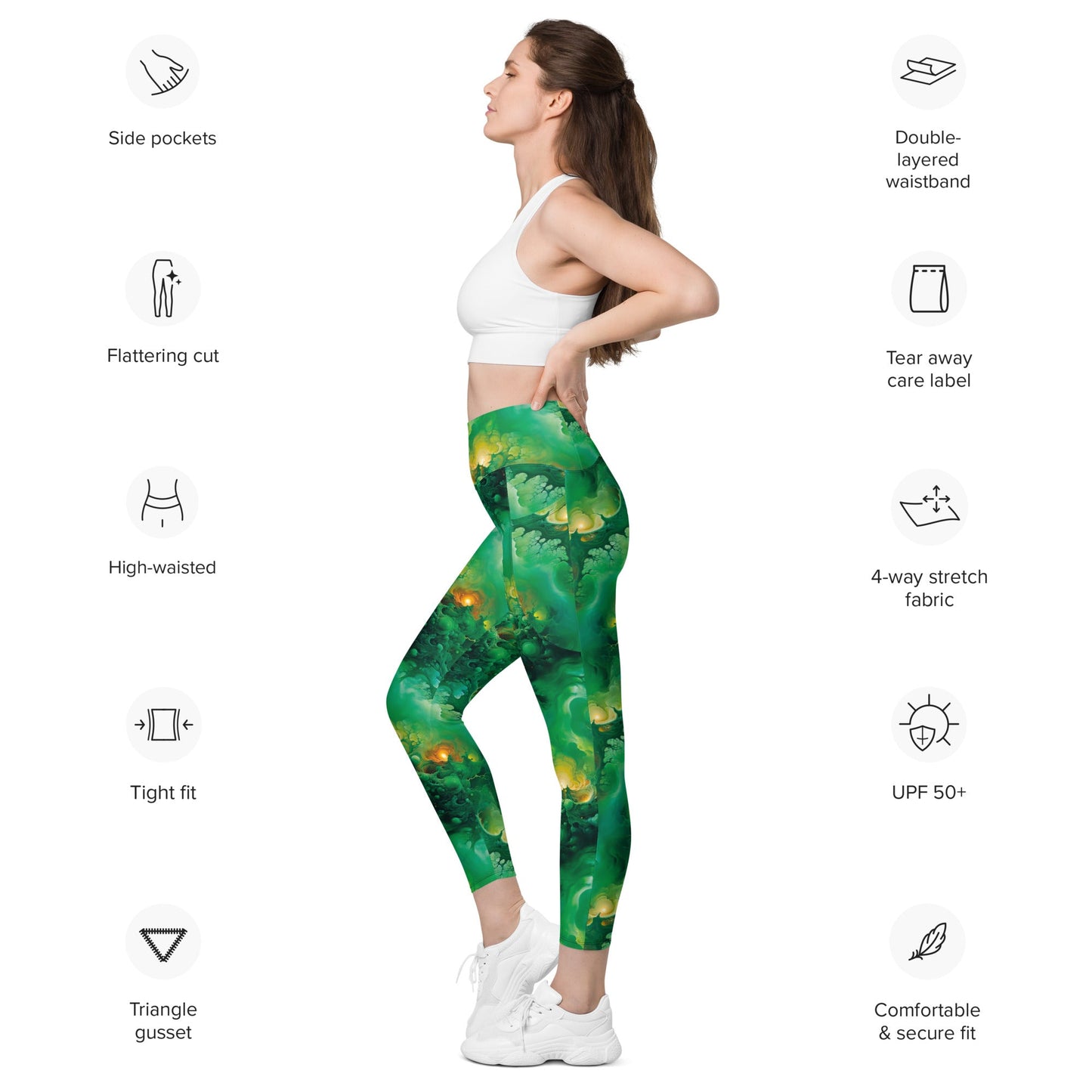 Leggings with pockets - Viridian Shroud - by Jelly Kvlt