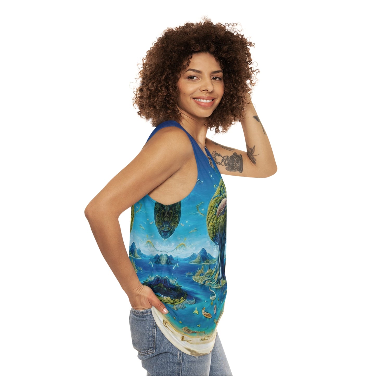 Light Tank Top - Cosmic Tree Isles - by Jelly Kvlt