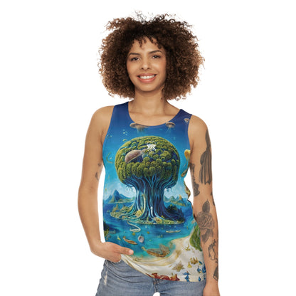 Light Tank Top - Cosmic Tree Isles - by Jelly Kvlt