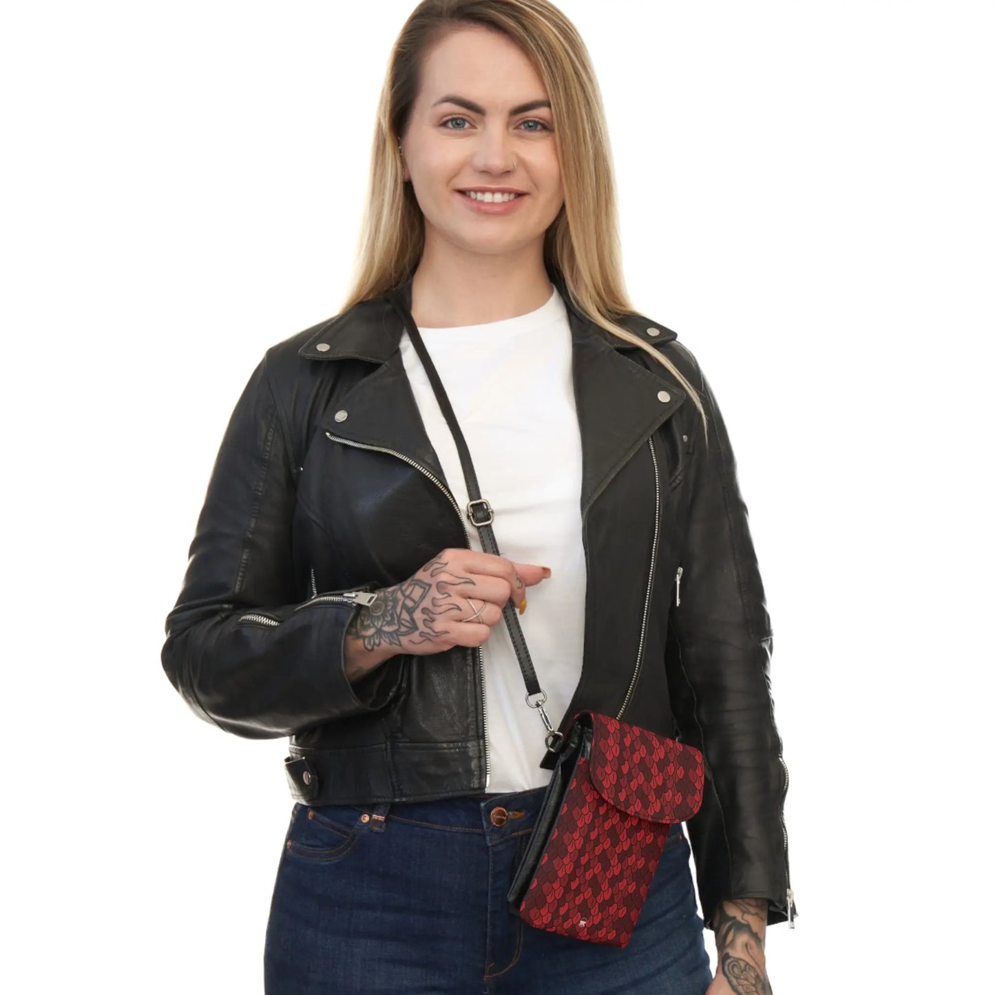 Lightweight Phone Bag - Carmine Wyrm - by Jelly Kvlt