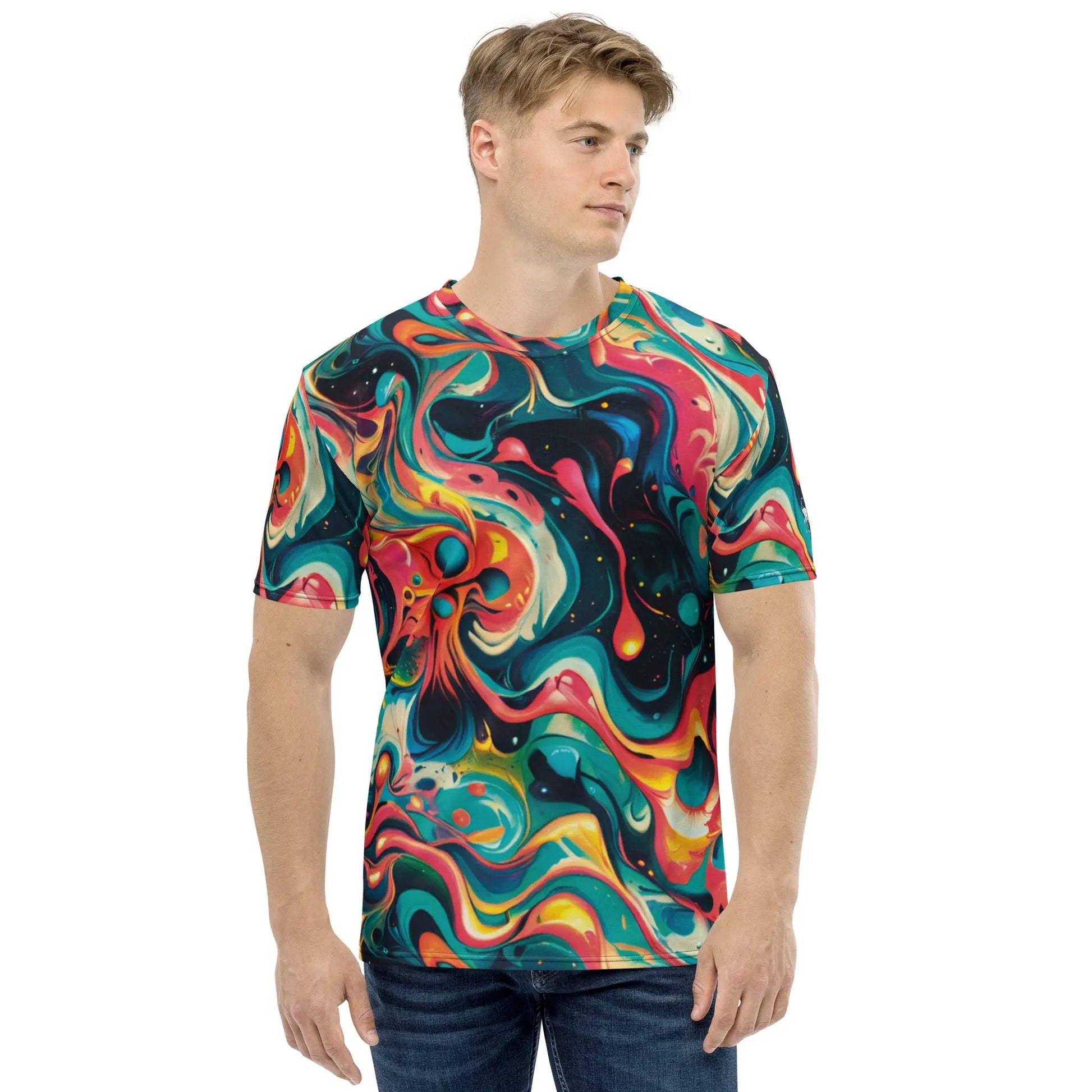 Men’s Crewneck T-Shirt - Celestial Splash | Bold & Comfortable by Jelly Kvlt