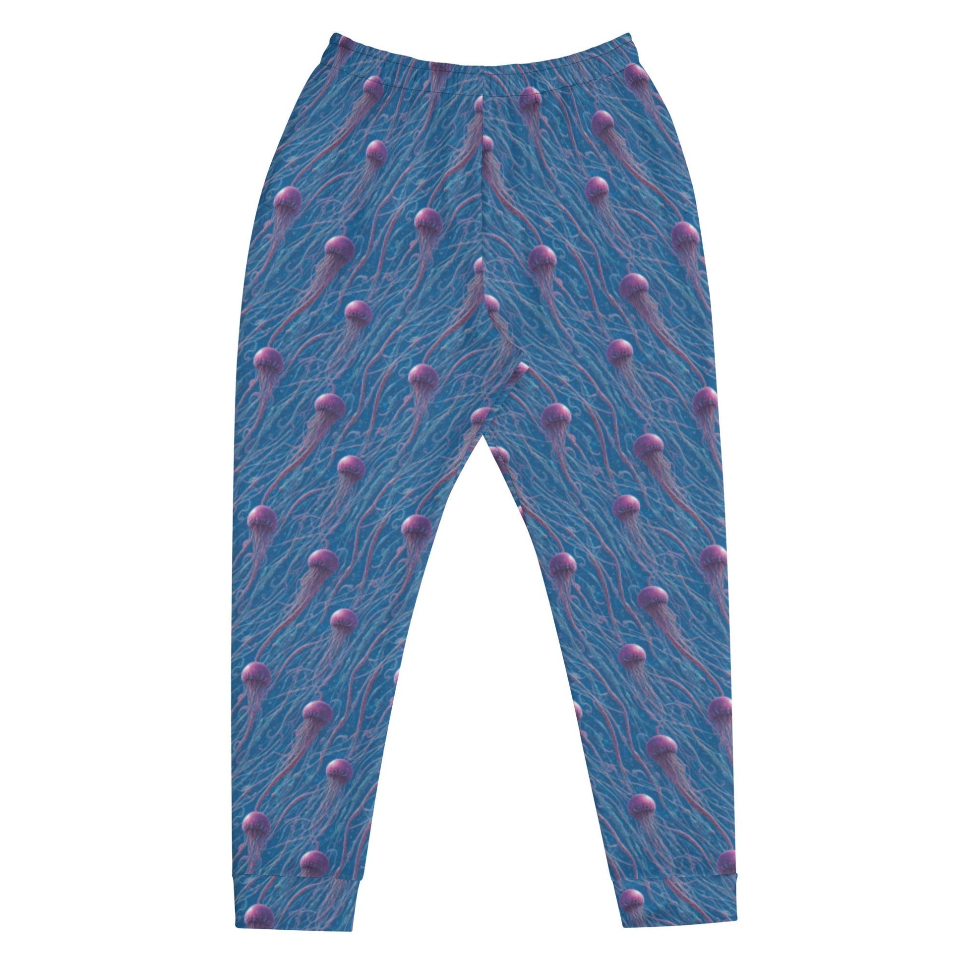 Men's Comfortable Joggers - Blue and Violet Jellyfishes - by Jelly Kvlt