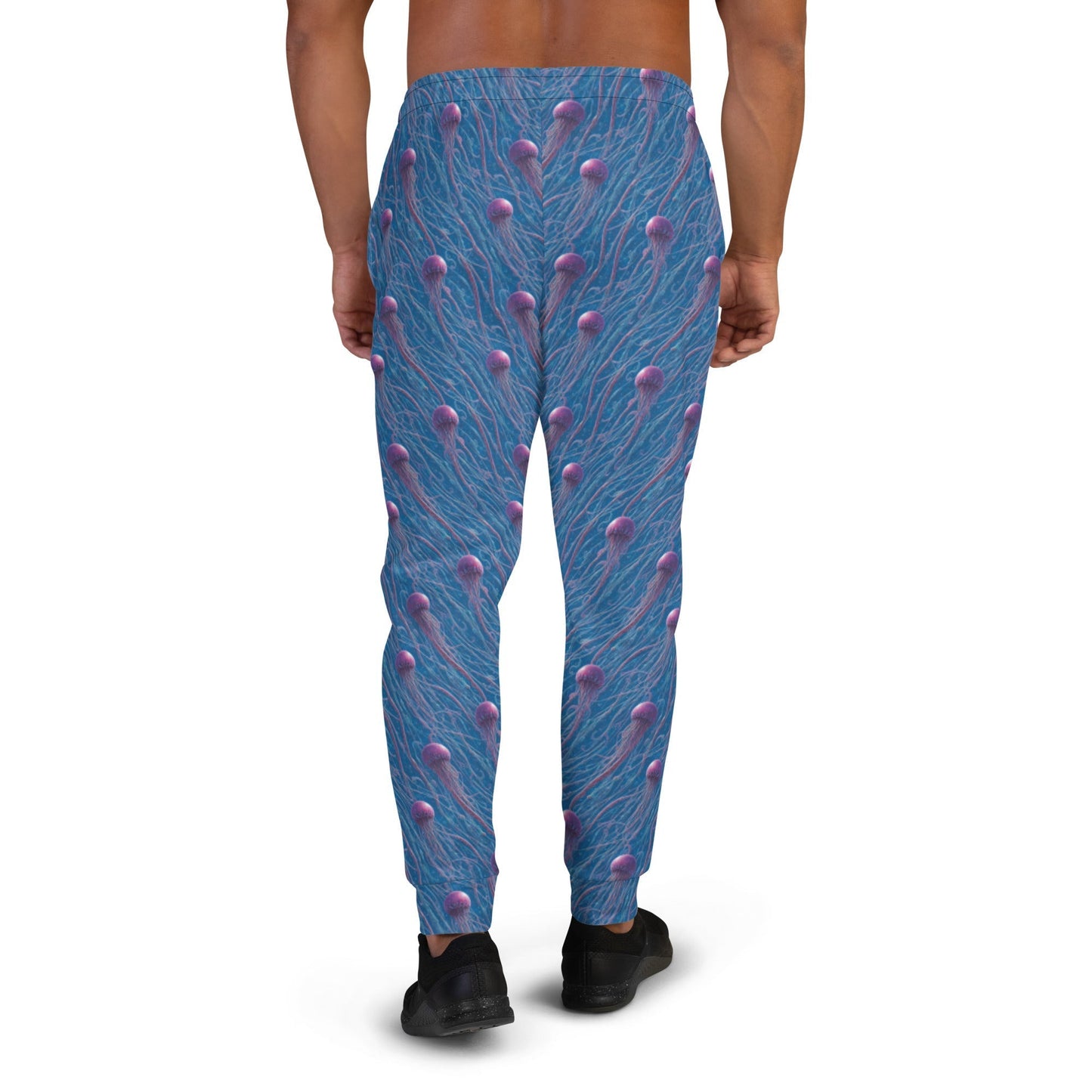 Men's Comfortable Joggers - Blue and Violet Jellyfishes - by Jelly Kvlt