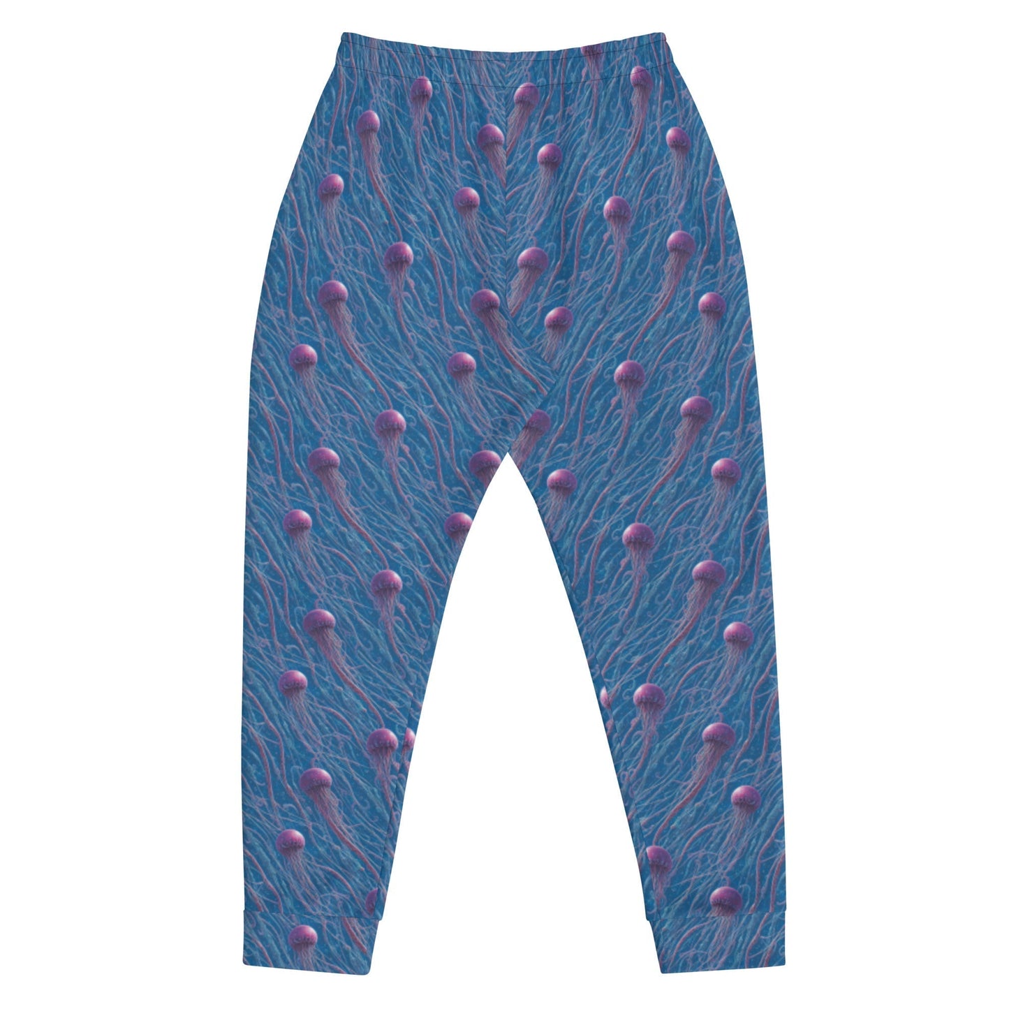 Men's Comfortable Joggers - Blue and Violet Jellyfishes - by Jelly Kvlt