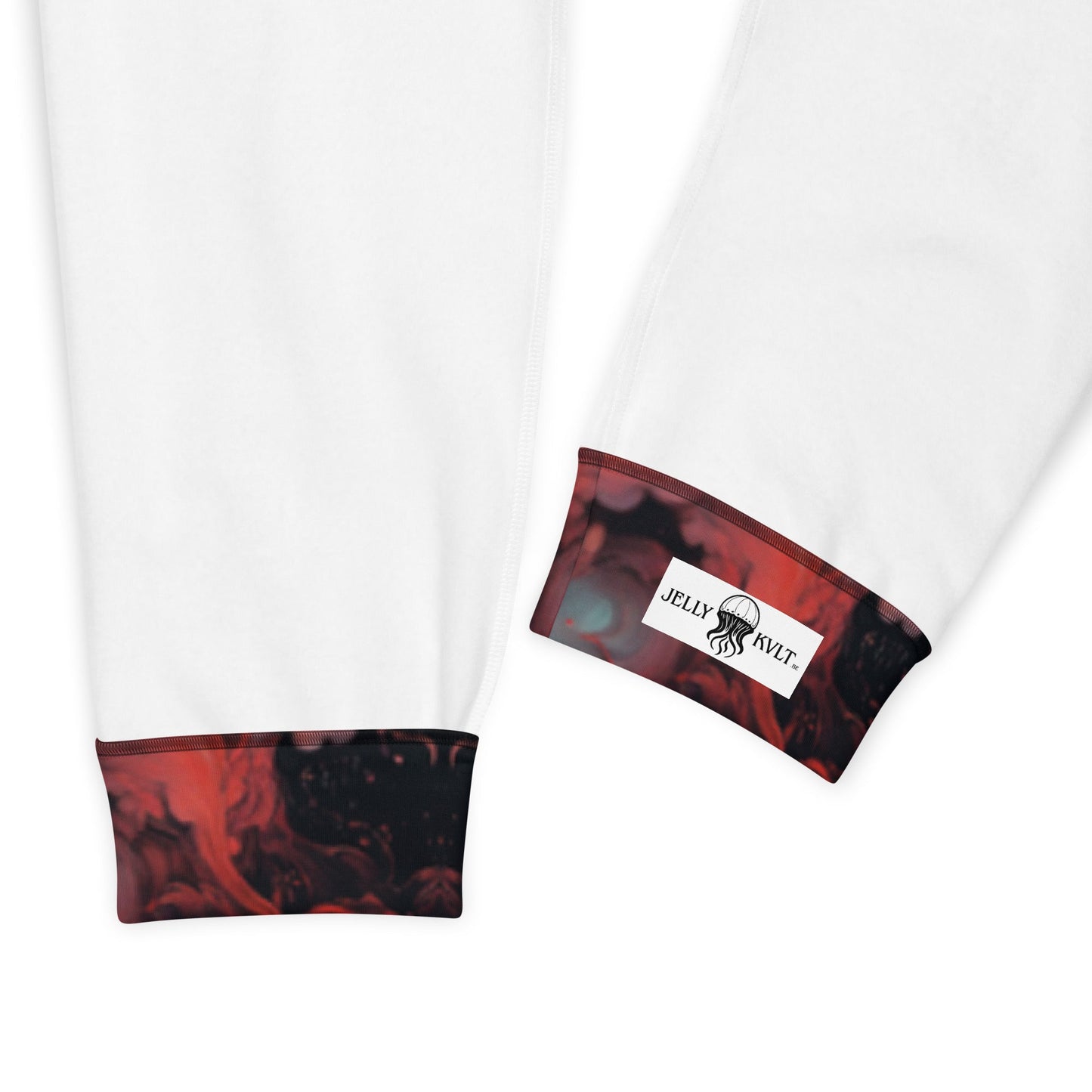 Men's Comfortable Joggers - Ethereal Crimson Flow - Dark - by Jelly Kvlt