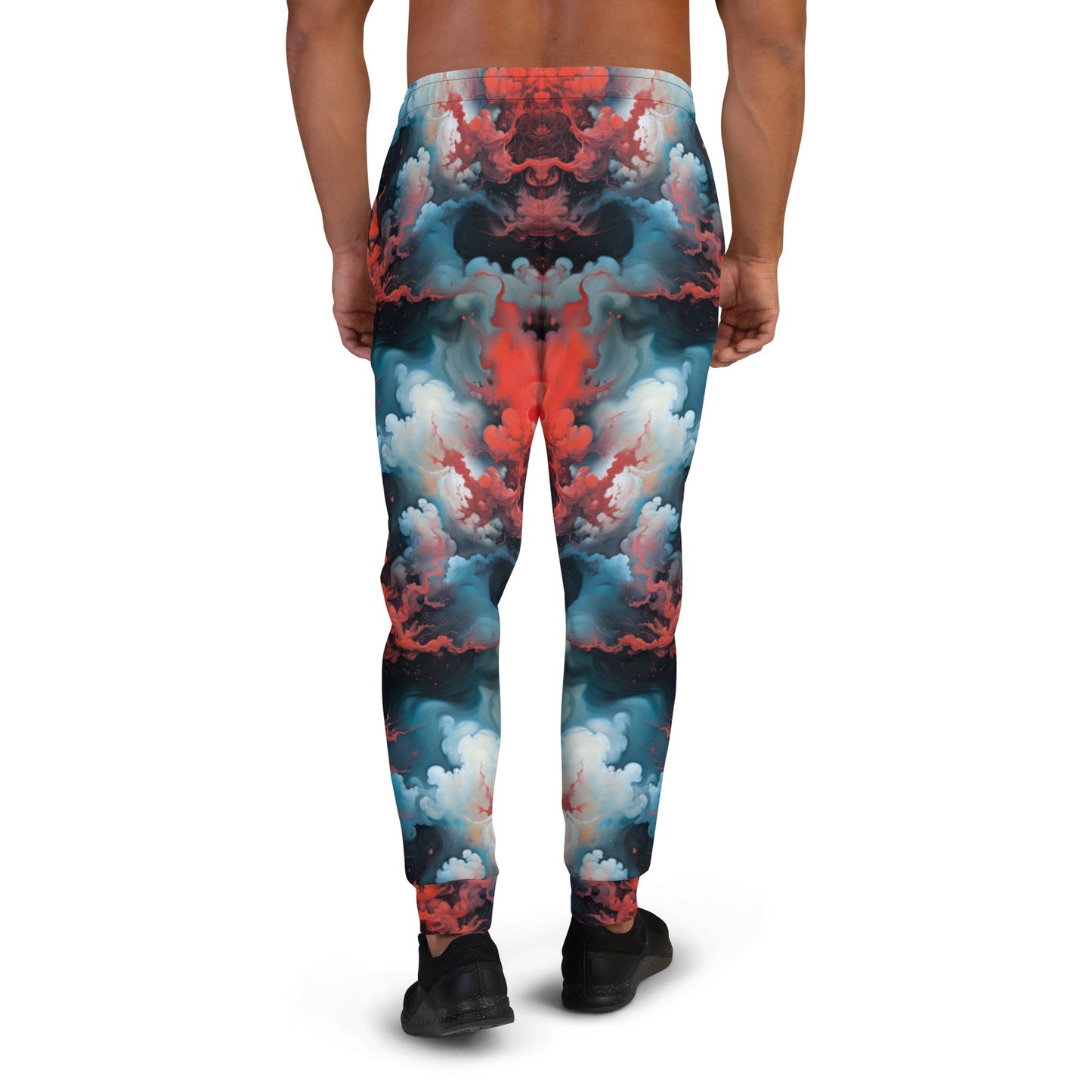 Men's Comfortable Joggers - Ethereal Crimson Flow - Light - by Jelly Kvlt