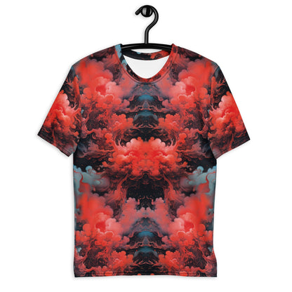 Men's Crewneck T-shirt  - Ethereal Crimson Flow - Dark - by Jelly Kvlt