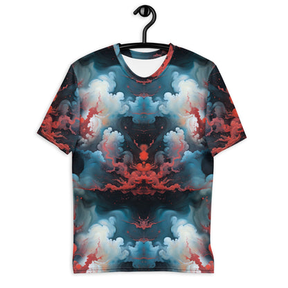 Men's Crewneck T-shirt - Ethereal Crimson Flow - Light - by Jelly Kvlt