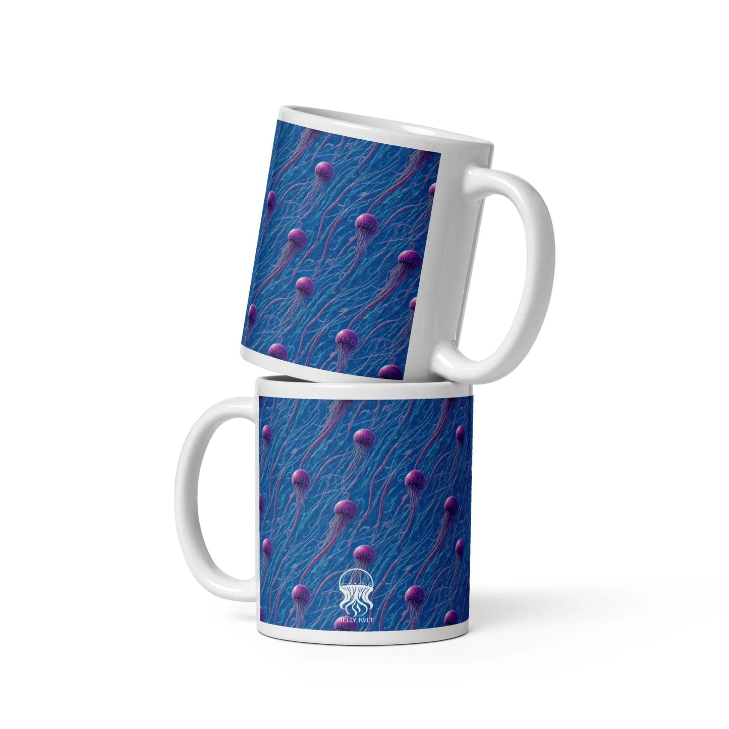 Mug - Blue and Violet Jellyfishes - by Jelly Kvlt