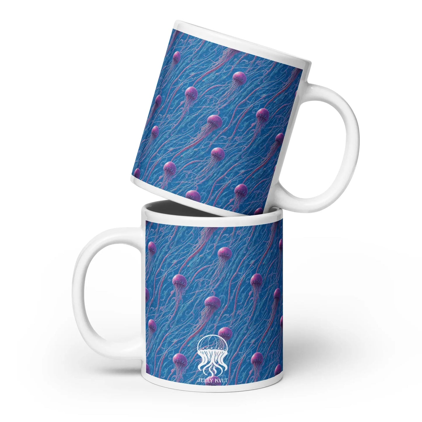 Mug - Blue and Violet Jellyfishes - by Jelly Kvlt