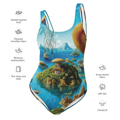 One-Piece Swimsuit - Aquatic Utopia | Jelly Kvlt