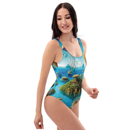 One-Piece Swimsuit - Aquatic Utopia | Jelly Kvlt