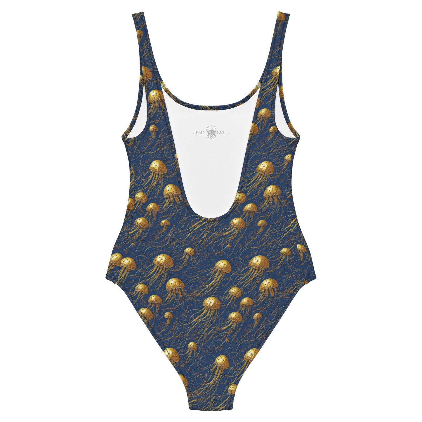 One-Piece Swimsuit - Blue and Gold Jellyfishes | Jelly Kvlt