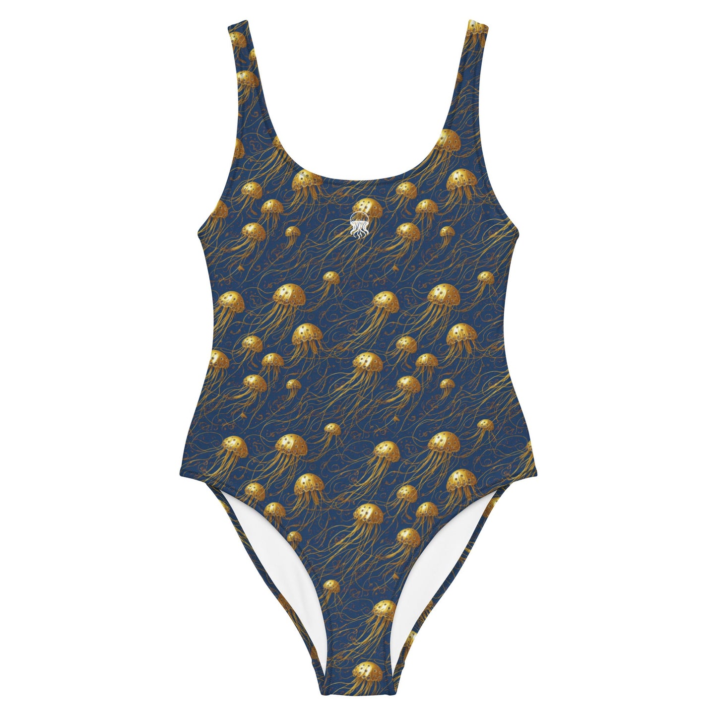 One-Piece Swimsuit - Blue and Gold Jellyfishes | Jelly Kvlt