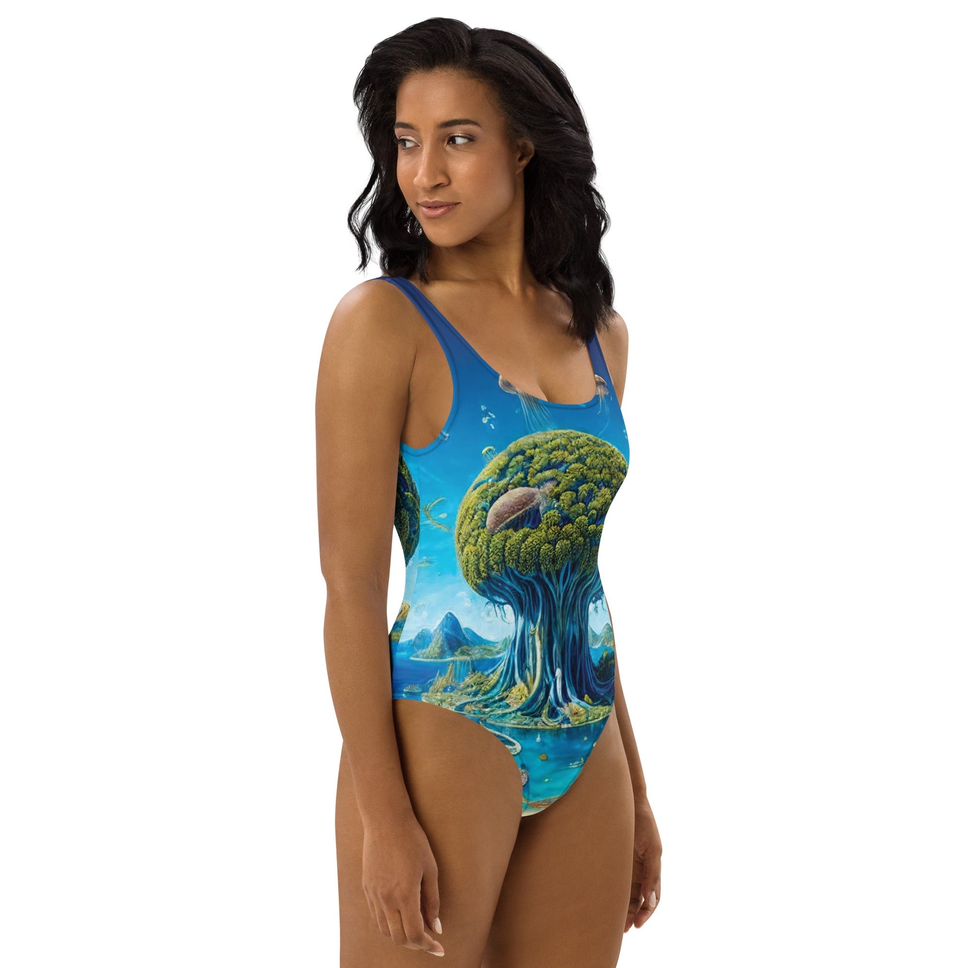 One-Piece Swimsuit - Cosmic Tree Isles | Jelly Kvlt