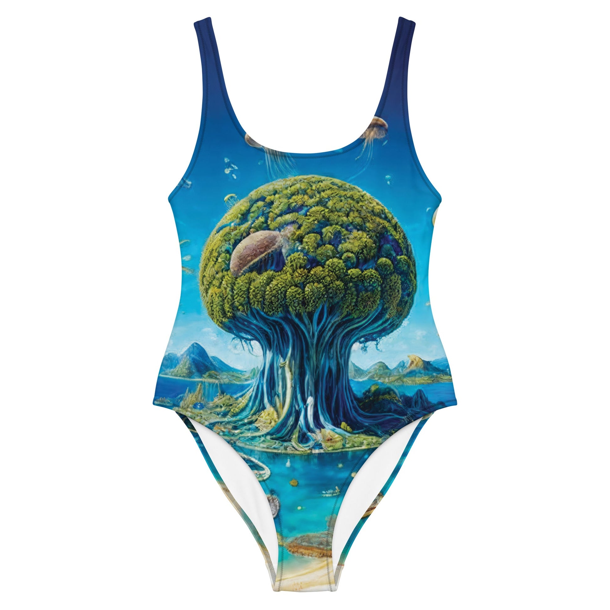 One-Piece Swimsuit - Cosmic Tree Isles | Jelly Kvlt