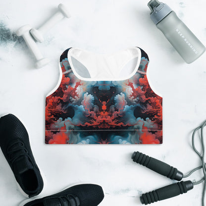 Padded Sports Bra - Ethereal Crimson Flow - Light Jelly Kvlt