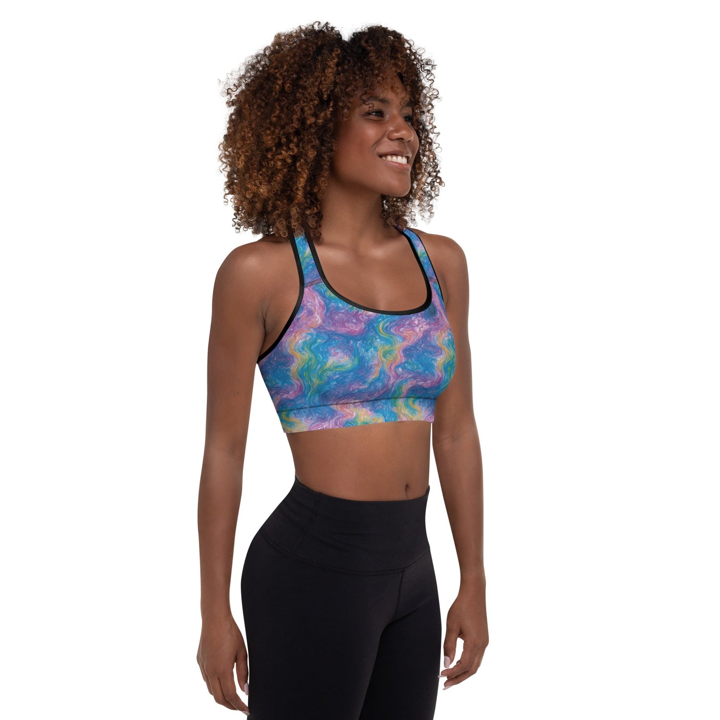 Padded Sports Bra - Quantum Drift - by Jelly Kvlt