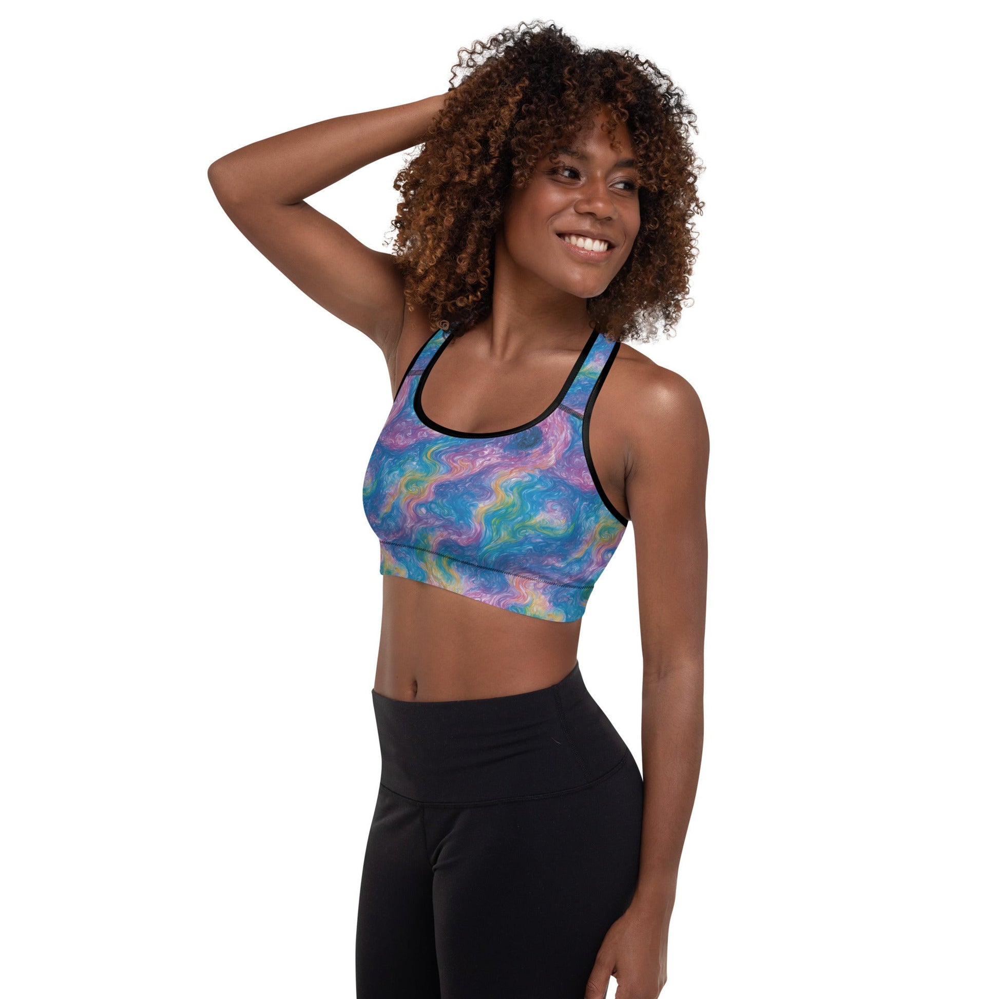 Padded Sports Bra - Quantum Drift - by Jelly Kvlt