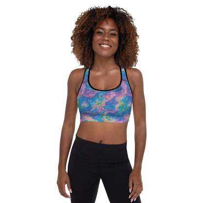 Padded Sports Bra - Quantum Drift - by Jelly Kvlt