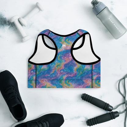 Padded Sports Bra - Quantum Drift - by Jelly Kvlt