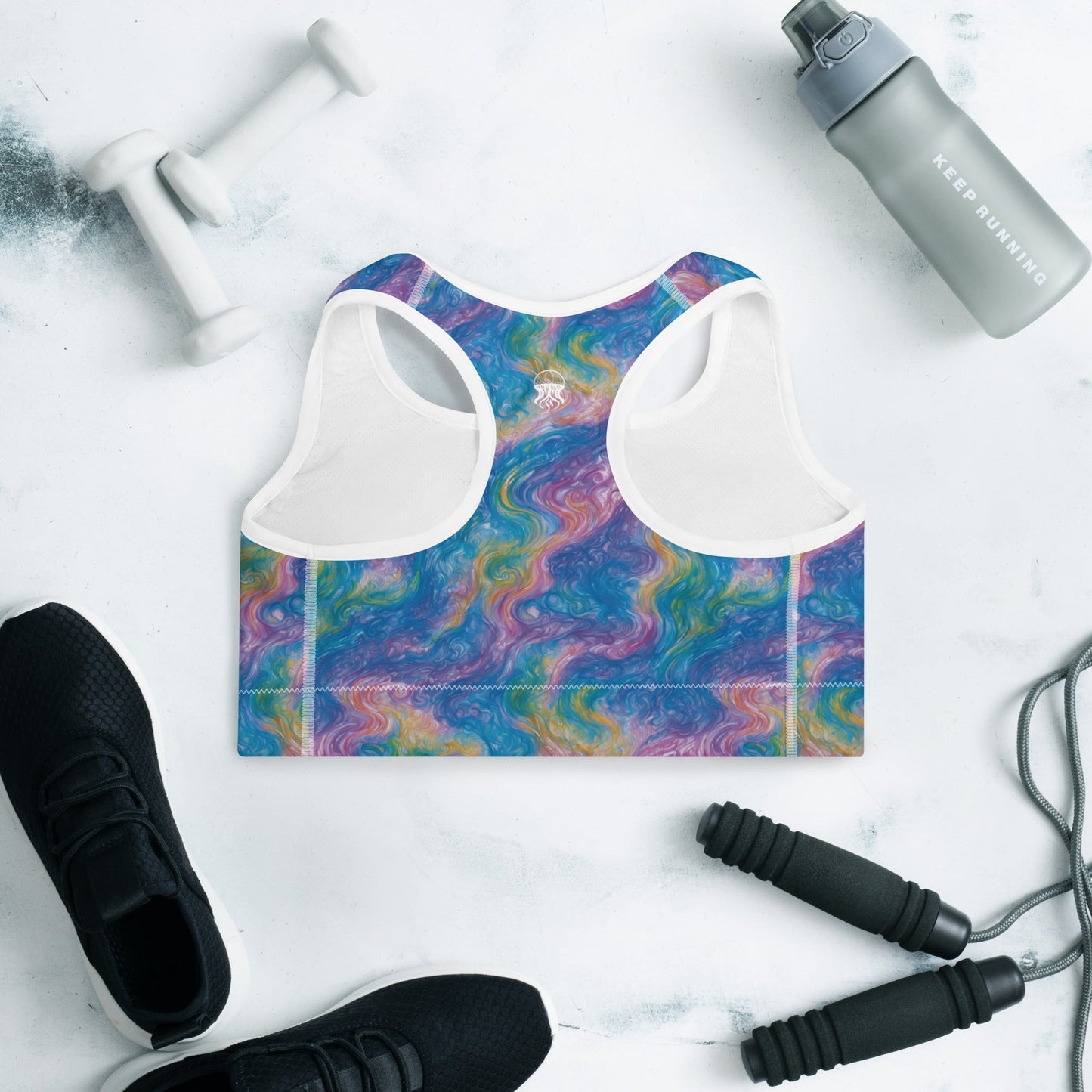 Padded Sports Bra - Quantum Drift - by Jelly Kvlt