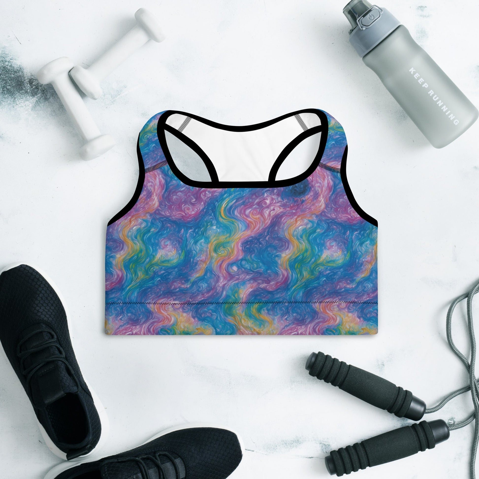 Padded Sports Bra - Quantum Drift - by Jelly Kvlt