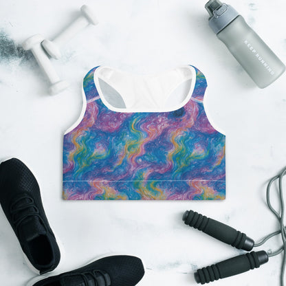 Padded Sports Bra - Quantum Drift - by Jelly Kvlt