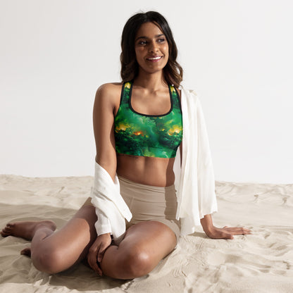 Padded Sports Bra - Viridian Shroud - by Jelly Kvlt